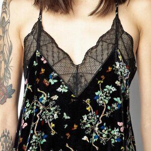 NWT Zadig & Voltaire Christy Velvet Blossom Camisole